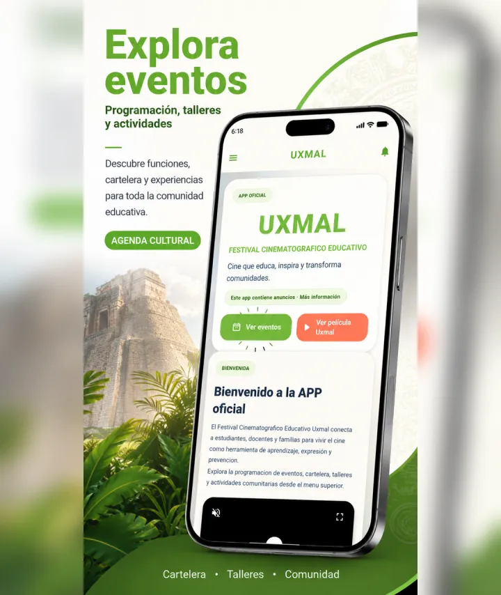 Exploración de eventos en la aplicación Festival Uxmal